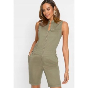 Bonprix Khaki Letni Kombinezon Overall Zamki Zip Ozdobne Guziki 42 926770