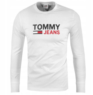 Koszulka z długim rękawem Tommy Jeans męska biała