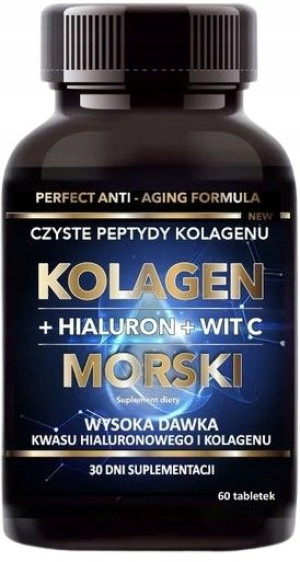 Kolagen morski + hialuron + wit. C 500 mg - 60 tab