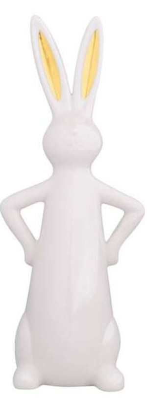 Figurka Ceramiczna Zając Ze Złotymi Uszami 10x10x24.5 Cm
