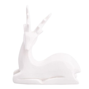 Figurka Porcelanowa Renifer Modern Biała 14.5x6x16 Cm
