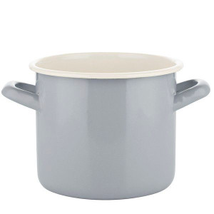 Garnek Emaliowany Prosty Gładki Forte Szary 15cm 2l