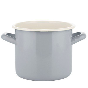 Garnek Emaliowany Prosty Gładki Forte Szary 17cm 3l