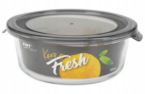 KEEP IT FRESH Pojemnik ze szkła żaroodpornego 950ml (okrągły) wz. GREY