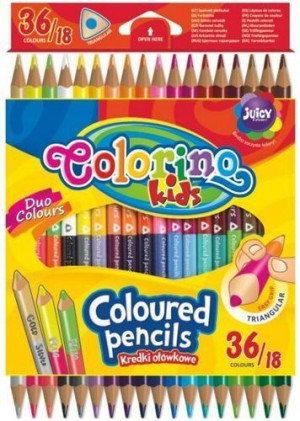 Kids Kredki Trójikątne Dwukolorowe 18szt.