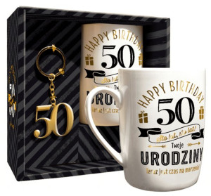 Kubek Na 50 Urodziny + Breloczek