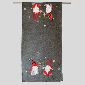 Obrus Świąteczny 40/85cm Grafit Skrzat.