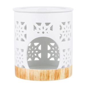 Porcelanowy Kominek Zapachowy Dek. Kwadraty 10x10x11 Cm