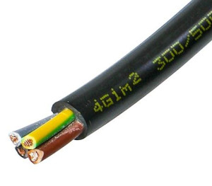 Przewód warsztatowy OWY 4x1 żo czarny Elektroka 1m