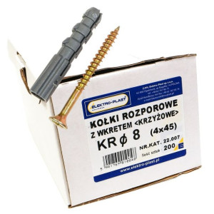 Kołek rozporowy z wkrętem KR fi8 4x45 200szt