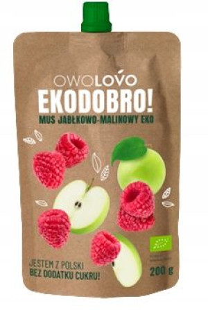 Owolovo Mus Jabłkowo - Malinowy Eko Bio 200g