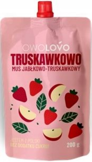 Owolovo Mus Jabłkowo - Truskawkowy Bez Cukru 200g