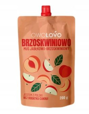 Owolovo Mus Jabłkowo- Brzoskwiniowy Bez Cukru 200g