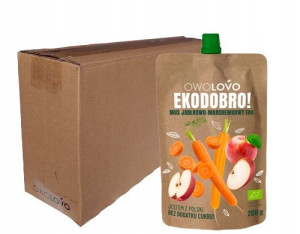 Owolovo Mus Jabłkowo - Marchewkowy Eko 200g X 16