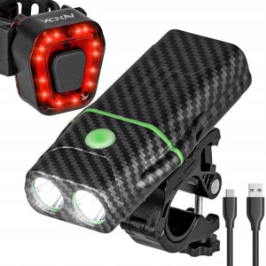 Zestaw Lampka Rowerowa Przód Tył Led Usb Aku Vayox