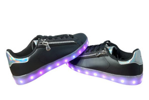Czarne Świecące Buty Led Shoes 7 kolorów USB roz 40