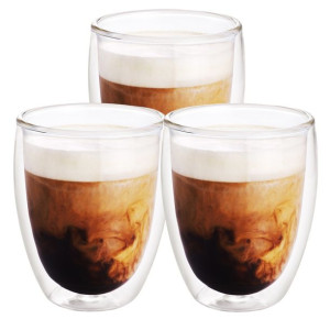 Kubek Szklanka Termiczna 350ml Do Kawy Latte 3szt