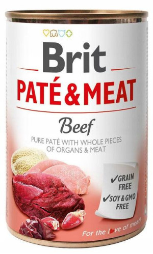 Karma BRIT PATÉ & MEAT z wołowiną dla psa 400g