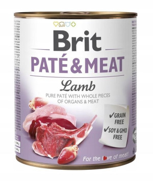 Karma BRIT PATÉ&MEAT z jagnięciną dla psa 800g