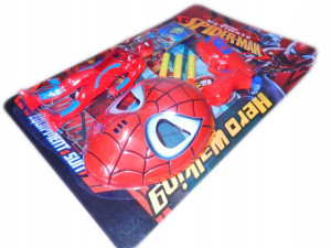 SPIDERMAN FIGURKA zestaw 3w1 PISTOLET nerf MASKA