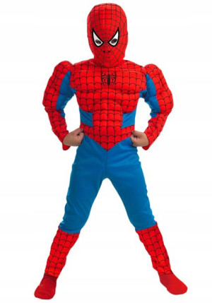 SPIDERMAN z MIĘŚNIAMI strój kostium 3-5 lat