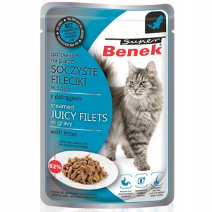 BENEK Karma mokra Fileciki w sosie z pstrągiem 85g