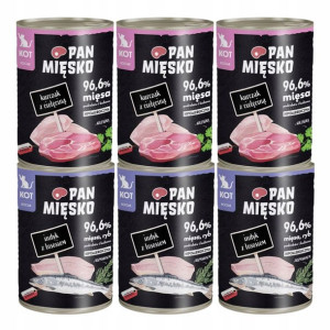 Pan Mięsko karma mokra dla kociąt mix 6x400g