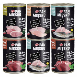 Pan mięsko karma mokra dla kota mix smaków 6x400g