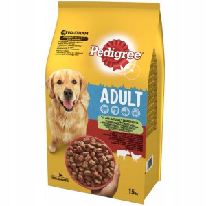 PEDIGREE ADULT Medium drób wołowina 15kg + GRATIS