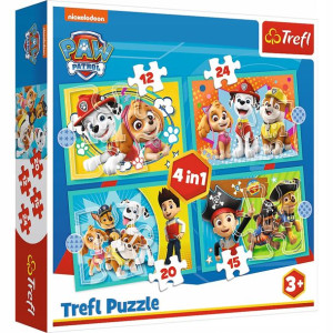 puzzle PSI PATROL zestaw 4w1 cztery różne OBRAZKI