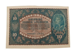 Stary Banknot kolekcjonerski 10 marek Polskich 1919 Polska
