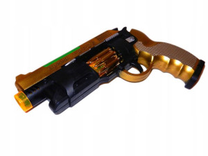 pistolet OBRACANY MAGAZYNEK efekty ŚWIATŁO DŹWIĘK