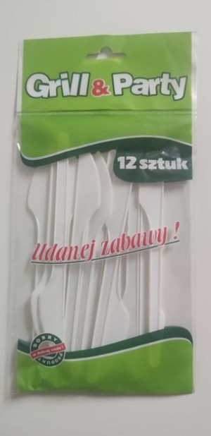Noże Sztućce Jednorozowe Plastikowe 12 Sztuk