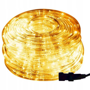 Wąż Świetlny Led 20m Lampki Białe Ciepłe Z Kablem