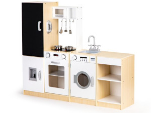 Drewniana Kuchnia Dla Dzieci Xxl Tablica + Led Ecotoys