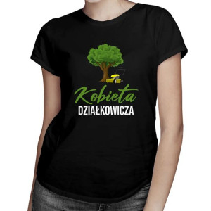 Kobieta działkowicza koszulka z motywem działki prezent