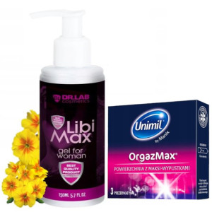Zestaw Orgazmowy Żel Stymulujący Dla Kobiet + Prezerwatywy Unimil Orgazmax