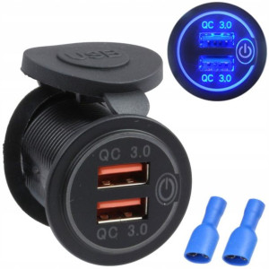 Gniazdo Ładowania Qc 2x Usb 3.0a Quick Charge