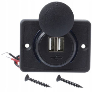 Gniazdo Ładowania 2x Usb 1a 2.1a Samochód Tir Łódź