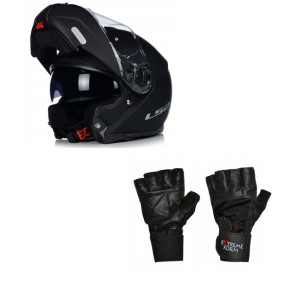 Szczękowy Kask Motocyklowy Ls2 Ff325 + Rękawice S