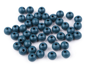 Koraliki Drewniane Niebieski Parafinowy Ciemny 8mm 30szt