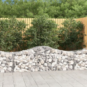 Kosze gabionowe, 3 szt, 200x50x60/80 cm, galwanizo