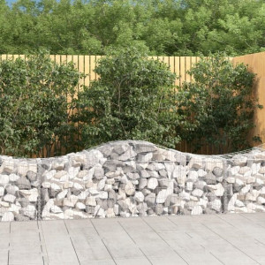 Kosze gabionowe, 15 szt, 200x50x60/80 cm, galwaniz