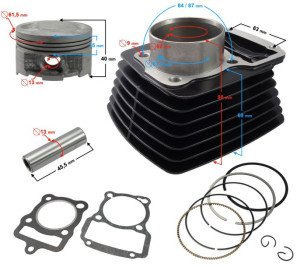 Cylinder Moretti do motocykla 4T CG 150cc 162FMI sw.13 mm Czarny