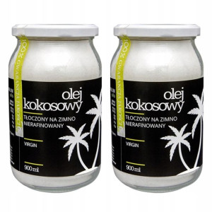 2x Olej kokosowy nierafinowany Oil-Cos 900 ml