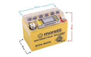 Akumulator Moretti AGM (I-Gel) MTX4L-BS ze wskaźnikiem