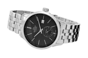 Zegarek Bisset męski mechaniczny na bransolecie  BSMF59 srebrny/czarny