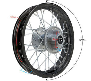 Felga tylna 16x1,85 ( rozstaw 67mm) Dirt bike