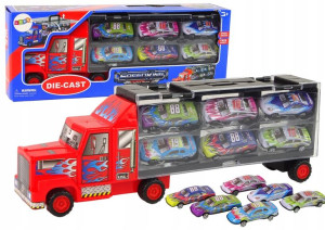 Zestaw Ciężarówka Transportowa Auta Wyścigowe 12sz