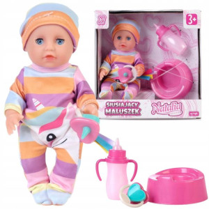 Lalka Bobas Smoczek Butelka Nocnik Pije Siusia 3+